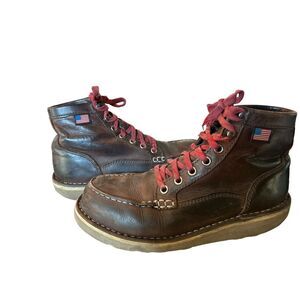 Danner Bull Run Leather Moc Toe Boots Brown 6"  Women's Size 6